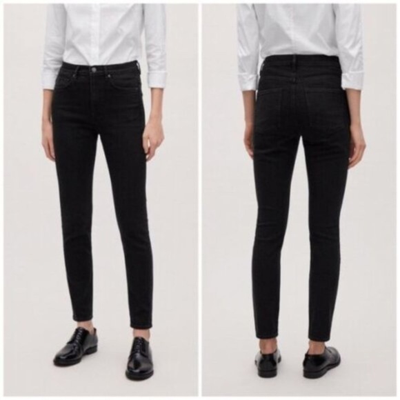 COS Mid-Rise Ankle Skinny Jeans in Black Size 27 - Picture 1 of 10